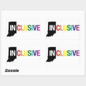 Inclusief Indiana | Sticker, Regenboog Rechthoekige Sticker (Vel)