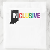 Inclusief Indiana | Sticker, Regenboog Rechthoekige Sticker (Tas)