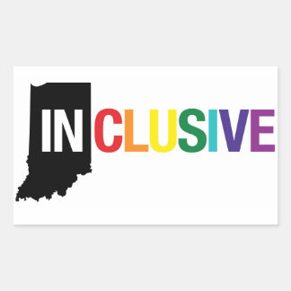 Inclusief Indiana | Sticker, Regenboog Rechthoekige Sticker
