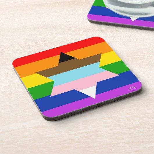 Inclusief Joodse Pride-onderzetter Bier Onderzetter (Linkerzijde)