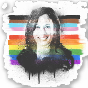 Inclusief Kamala Harris Pride Graffiti Sticker