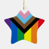 Inclusief 'Lgbtq gay diversity flag star' Keramisch Ornament (Voorkant)