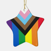 Inclusief 'Lgbtq gay diversity flag star' Keramisch Ornament (Links)