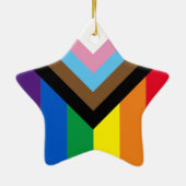 Inclusief 'Lgbtq gay diversity flag star' Keramisch Ornament (Achterkant)