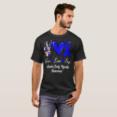 Inclusief lichaam Myositis IBM Peace Love Hope Blu T-shirt (Voorkant volledig)