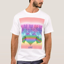 Inclusief pasteelregenboog van hart en liefde t-shirt