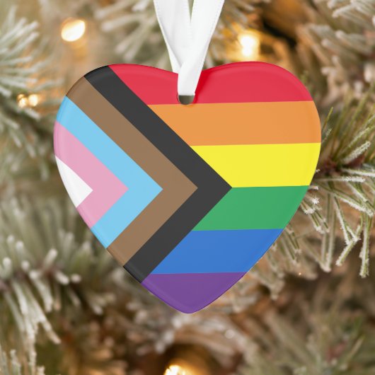 Inclusief rainbow Lgbtq gay pride diversity hart Ornament (Boom)