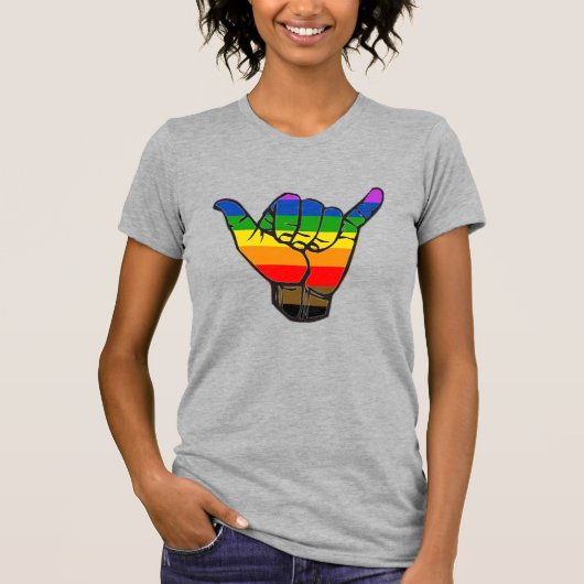 Inclusief Rainbow Shaka LGBTQ+ T-shirt (Voorkant)