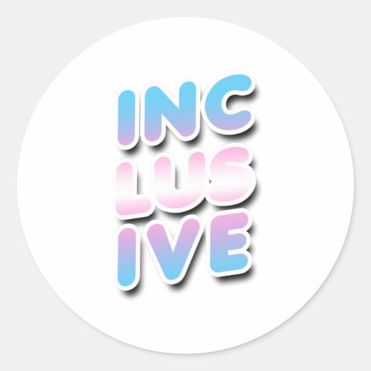 Inclusief - Trans Regenboog Ronde Sticker (Voorkant)
