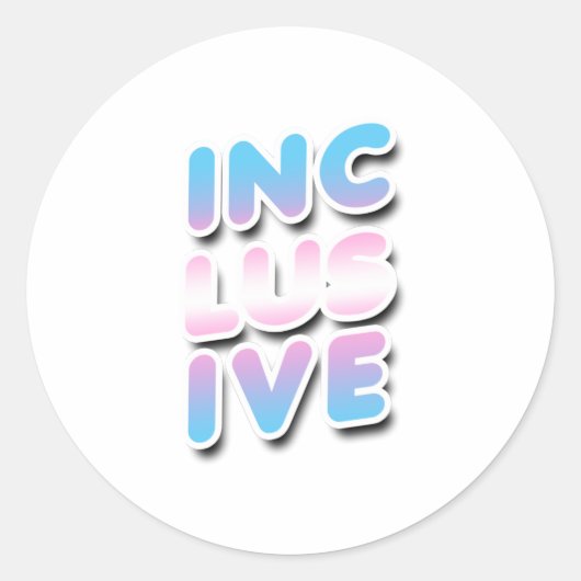Inclusief - Trans Regenboog Ronde Sticker (Voorkant)