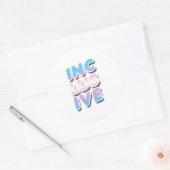 Inclusief - Trans Regenboog Ronde Sticker (Envelop)