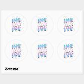 Inclusief - Trans Regenboog Ronde Sticker (Vel)
