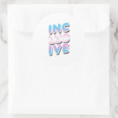 Inclusief - Trans Regenboog Ronde Sticker (Tas)