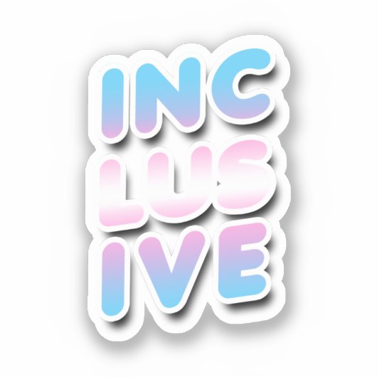 Inclusief - Trans Regenboog Sticker (Voorkant)