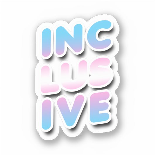 Inclusief - Trans Regenboog Sticker (Voorkant)