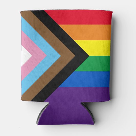 Inclusief vlag voor homodiversiteit bij regenboogb blikjeskoeler (Voorkant)