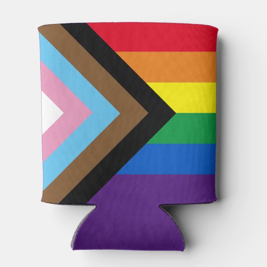 Inclusief vlag voor homodiversiteit bij regenboogb blikjeskoeler (Achterkant)