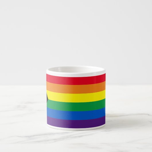 Inclusief vlag voor homodiversiteit bij regenboogb espresso kop (Voorkant)