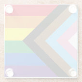 Inclusief vlag voor homodiversiteit bij regenboogb glazen onderzetter (Achterkant)