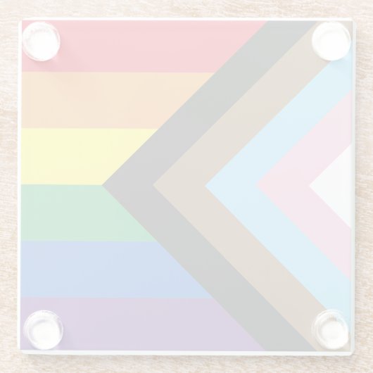 Inclusief vlag voor homodiversiteit bij regenboogb glazen onderzetter (Achterkant)