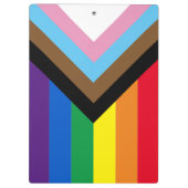 Inclusief vlag voor homodiversiteit bij regenboogb klembord (Achterkant)