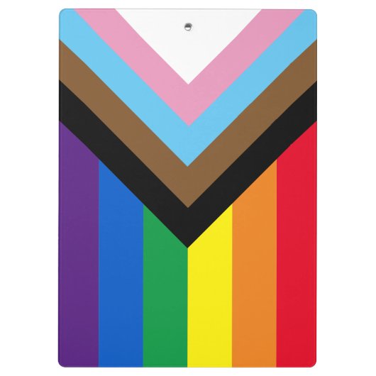 Inclusief vlag voor homodiversiteit bij regenboogb klembord (Achterkant)