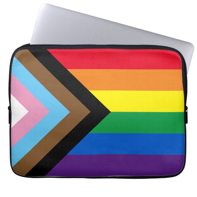 Inclusief vlag voor homodiversiteit bij regenboogb laptop sleeve (Voorkant)