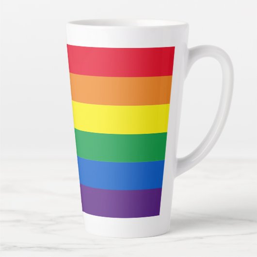 Inclusief vlag voor homodiversiteit bij regenboogb latte mok (Rechts)
