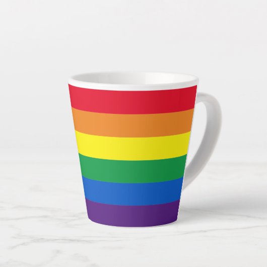 Inclusief vlag voor homodiversiteit bij regenboogb latte mok (Rechterhoek)