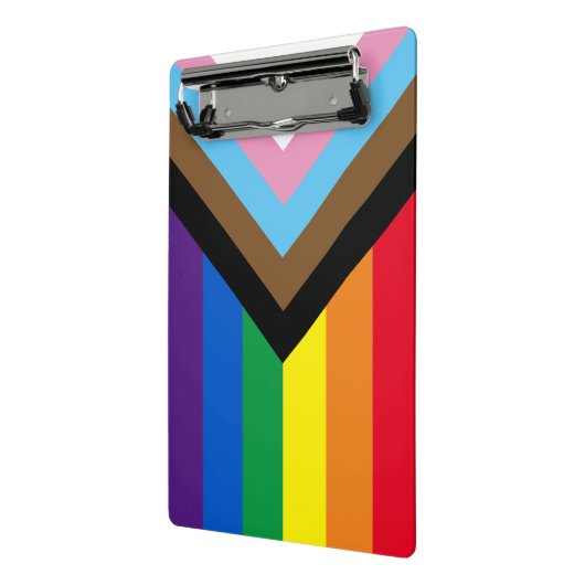Inclusief vlag voor homodiversiteit bij regenboogb mini klembord (Angled2)