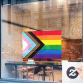 Inclusief vlag voor homodiversiteit bij regenboogb raamsticker (Cafe Raam)