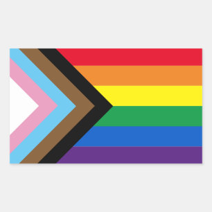 Inclusief vlag voor homodiversiteit bij regenboogb rechthoekige sticker