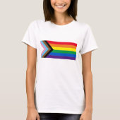 Inclusief vlag voor homodiversiteit bij regenboogb t-shirt (Voorkant)