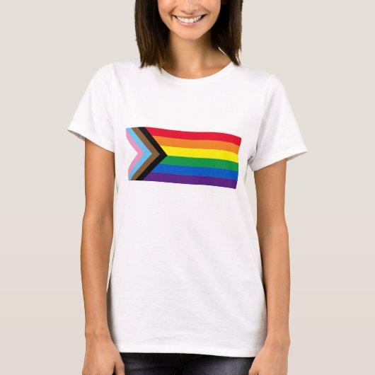 Inclusief vlag voor homodiversiteit bij regenboogb t-shirt (Voorkant)