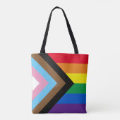 Inclusief vlag voor homodiversiteit bij regenboogb tote bag (Achterkant)