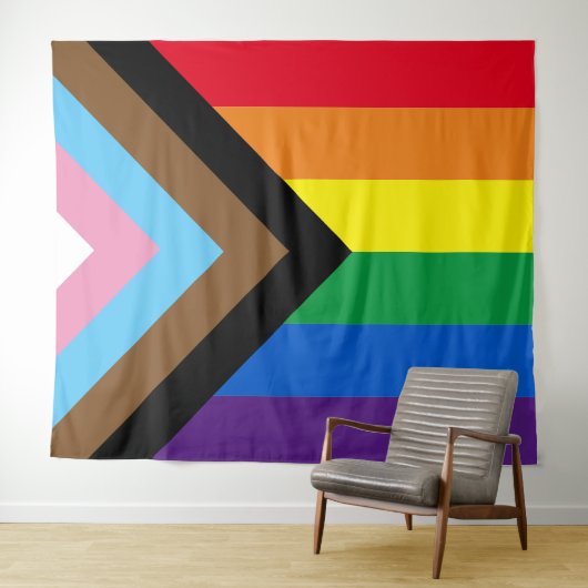 Inclusief vlag voor homodiversiteit bij regenboogb wandkleed (In Situ (horizontaal))