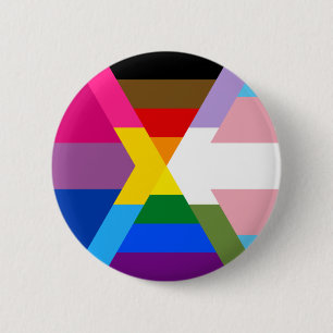 Inclusief vlag w/ Bi, Pan, Trans en GQ Colors Bu Ronde Button 5,7 Cm