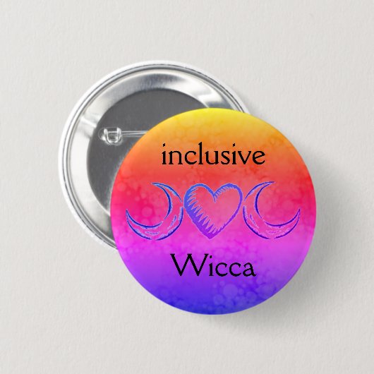 inclusief Wicca (geel, warm roze, blauw) Ronde Button 5,7 Cm (Voorkant /achterkant)