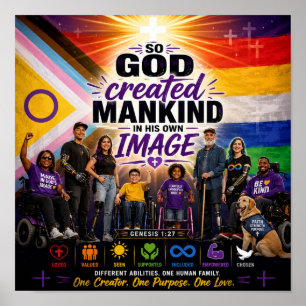 Inclusieve christelijke Imago Dei trots op beperki Poster