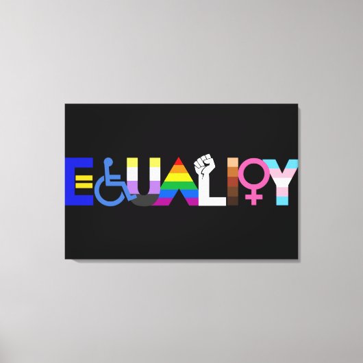 Inclusieve gelijkheid vlag donker canvas afdruk (Voorkant)