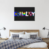 Inclusieve gelijkheid vlag donker canvas afdruk (Insitu (Slaapkamer))