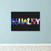 Inclusieve gelijkheid vlag donker canvas afdruk (Insitu (Houten vloer))