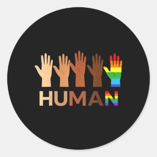 -Inclusieve harten voor BLM Rassenjustitie Mens Ronde Sticker