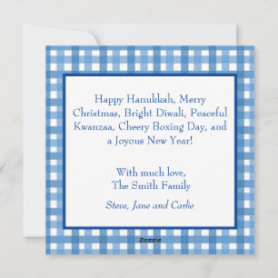 Inclusieve Holiday Plaid-fotokaart Feestdagenkaart