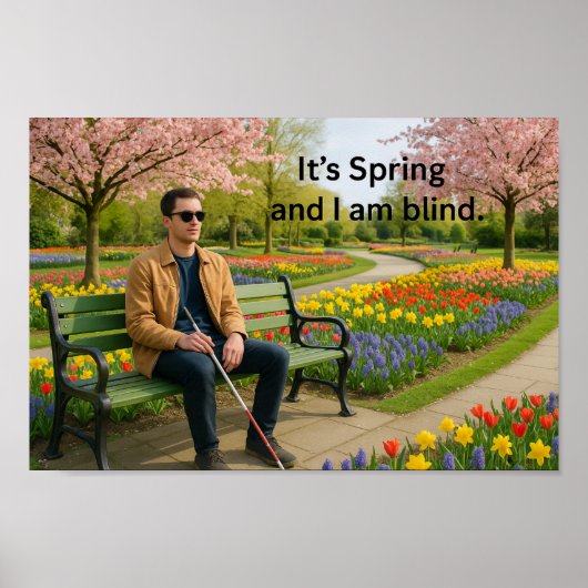 Inclusieve lente muurkunst, Blinden bewustzijn tui Poster (Voorkant)