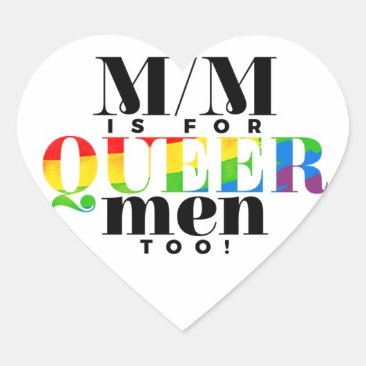 Inclusieve M/M hart Stickers (Voorkant)