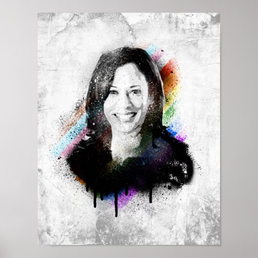 Inclusieve Pride Kamala Harris Spray Paint Poster (Voorkant)