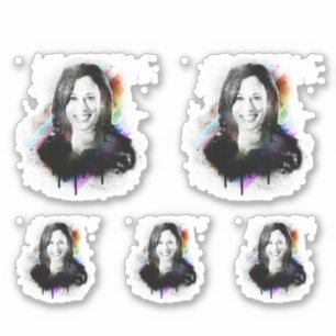 Inclusieve Pride Kamala Harris Spray Paint Sticker