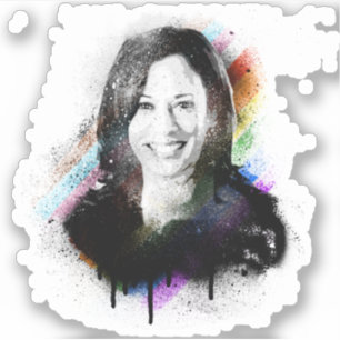 Inclusieve Pride Kamala Harris Spray Paint Sticker