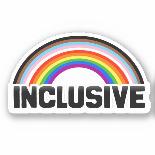 Inclusieve Pride Regenboog Sticker (Voorkant)